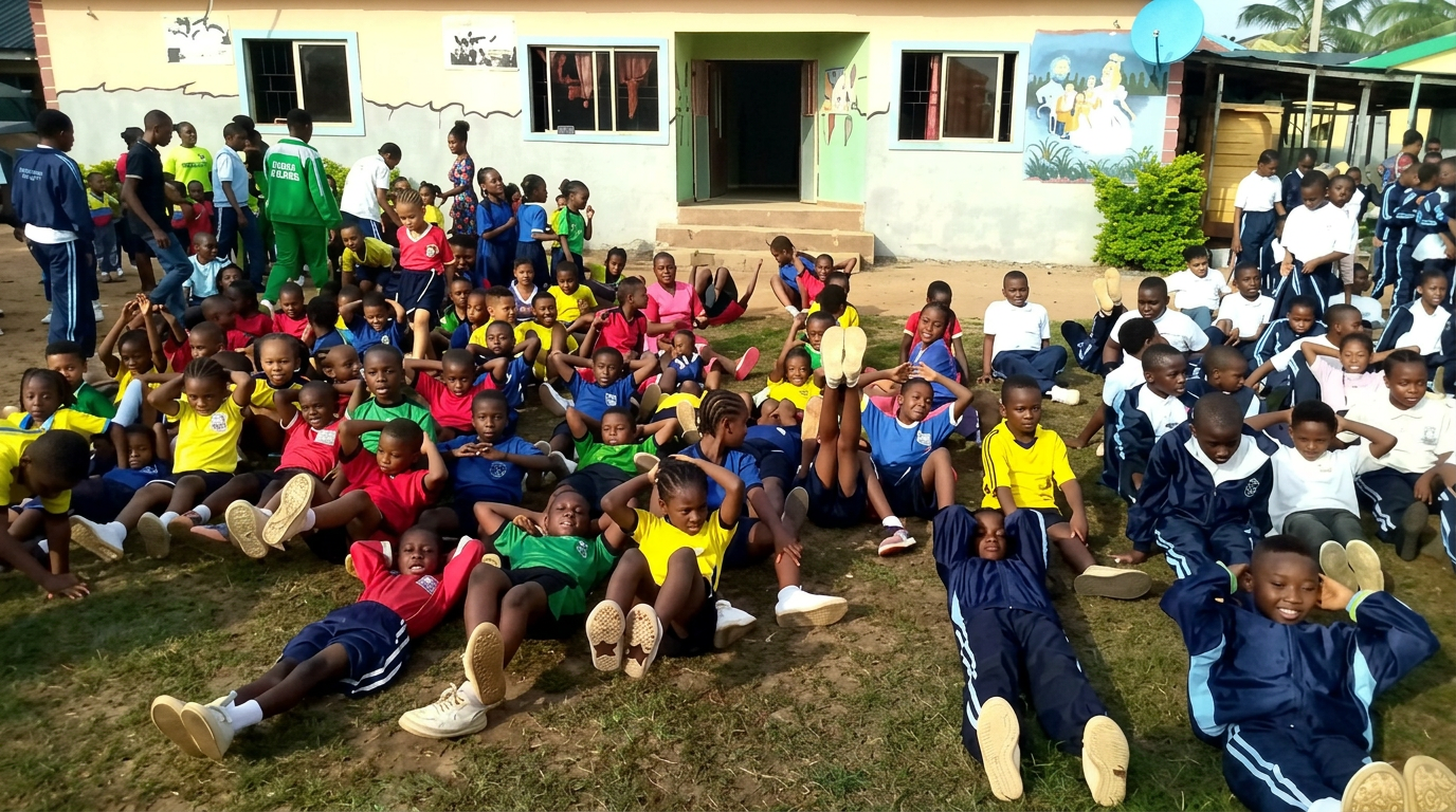 Pupils during sports and fitness
